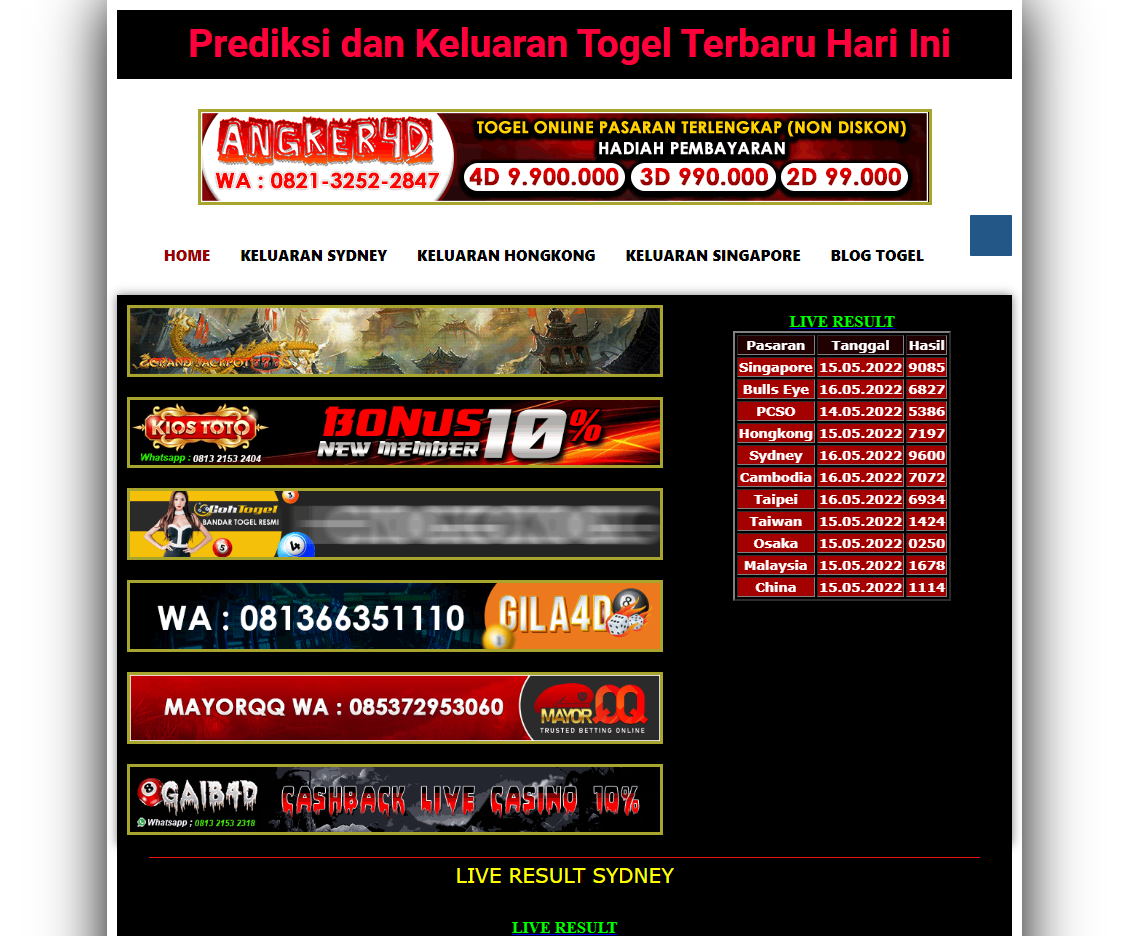 Togel: Prediksi Togel Online Hari Ini | Togel Singapore | Keluaran SGP | Togel Hongkong | Keluaran HK