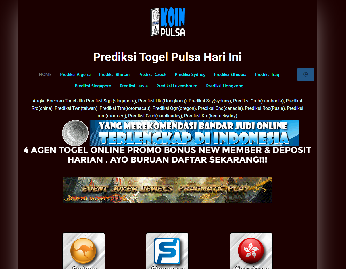 Prediksi Togel Pulsa Hari Ini yang menyajikan sarana dibayar acak Terbaik