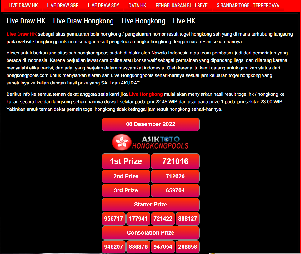 Situs Live Draw HK Lengkap Dengan Bocoran Togel