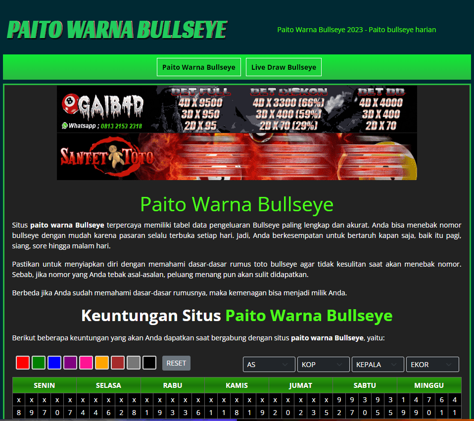 Trik Main Selalu Berhasil di Bandar Togel Paito Warna Bullseye