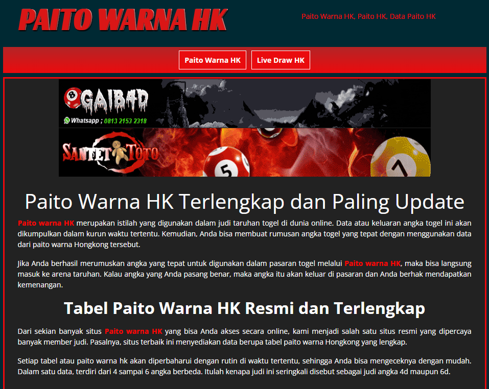 Pasaran Togel Hongkong Populer | Paito Warna HK