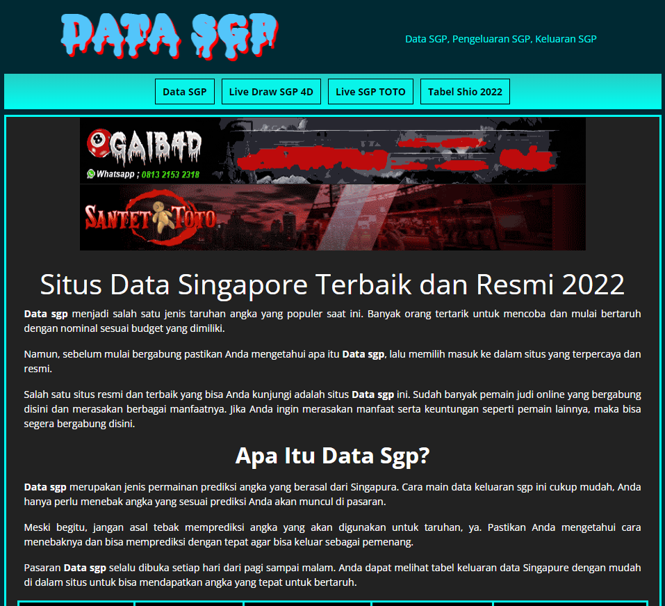 Prediksi Togel Data SGP Hari Ini Menangkan Taruhan