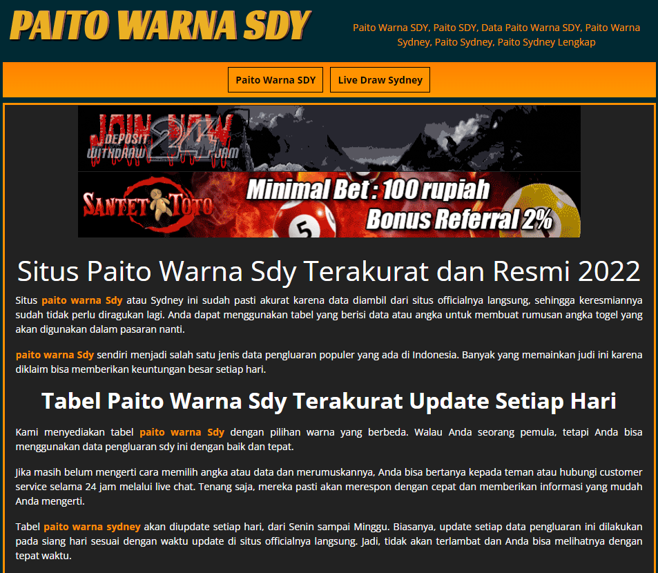 Agen Judi Data Pengeluaran Paito Warna SDY