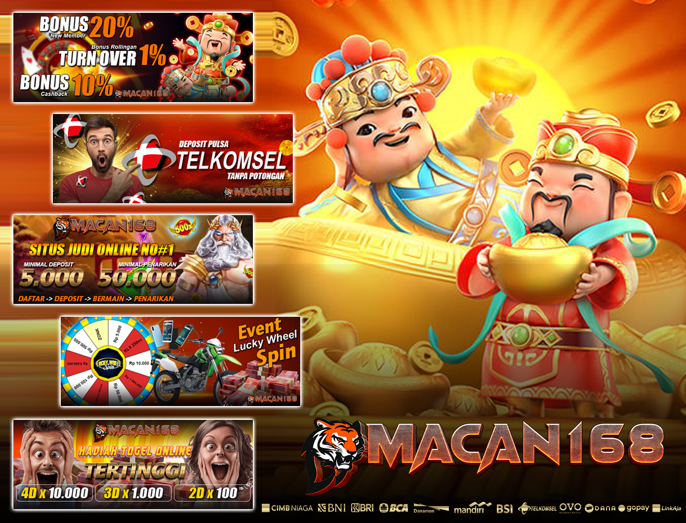 Macam Permainan Judi Slots Macan168 Bonus Garansi Kekalahan 100%