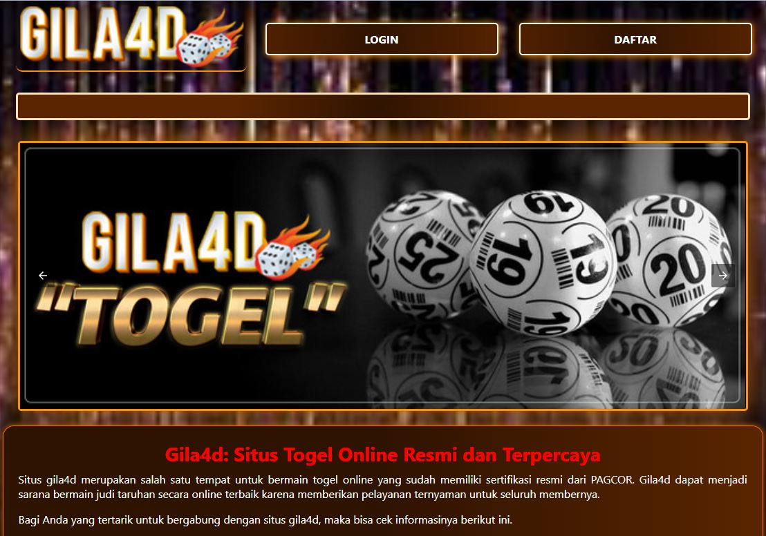 Daftar Nama Pasaran Togel Terlengkap Di Situs Gila4d Togel Toto Terbaik